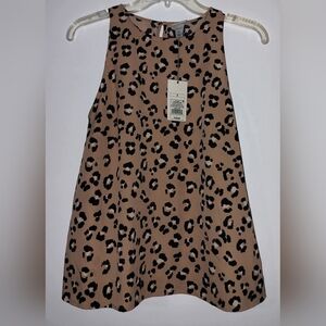 NWT A New Day Women's Sleeveless Cheetah Print Top S